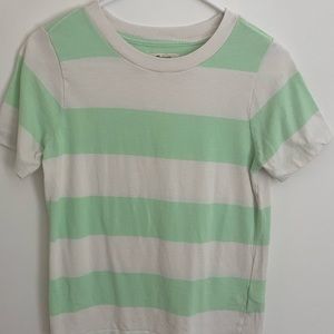 Madewell Light Green Striped Tee size XS